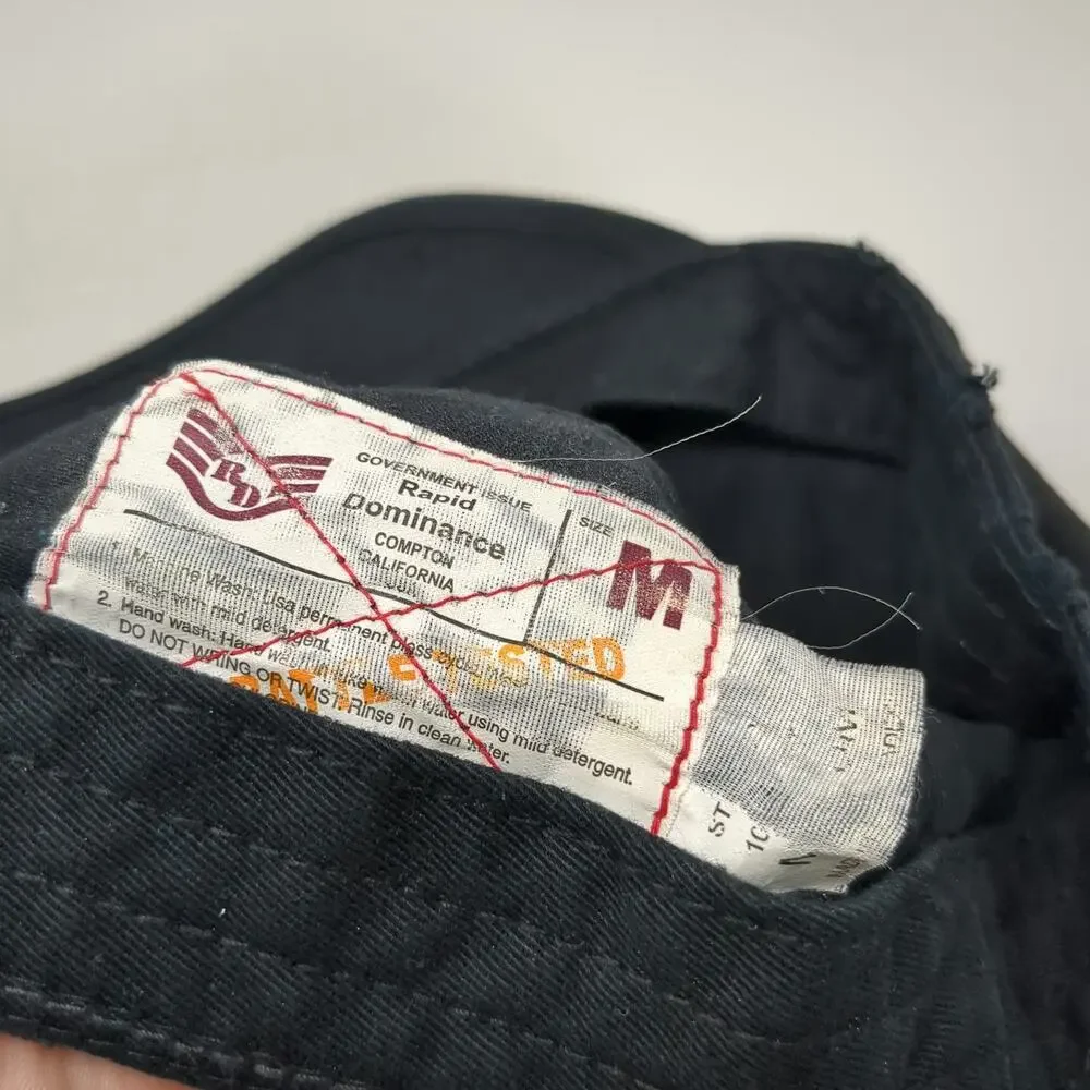 Rapid Dominance Army Cap Black M Hat Side Zipper Pocket Tactical Cotton Twill